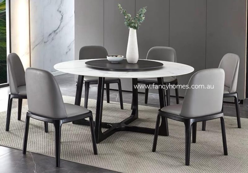 Fancy Homes Jacob Round Sintered Stone Dining Table