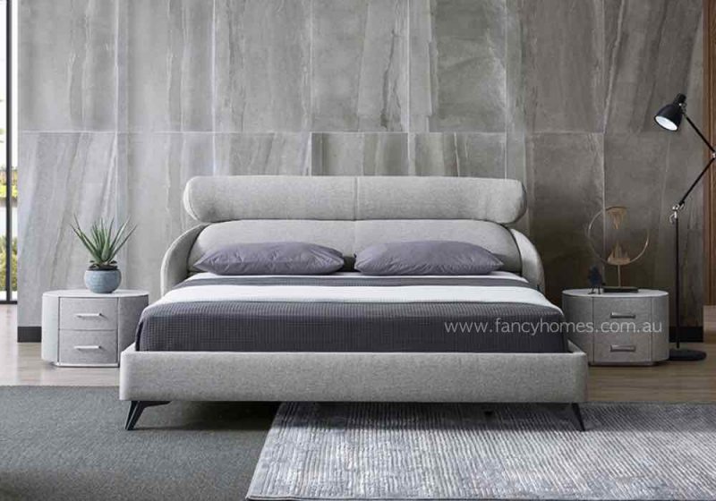 Fancy Homes Clover Contemporary Fabric Bed Frame Grey
