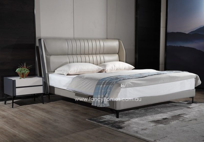 Fancy Homes Darcey Contemporary Leather Bed Frame Leather Beds Online