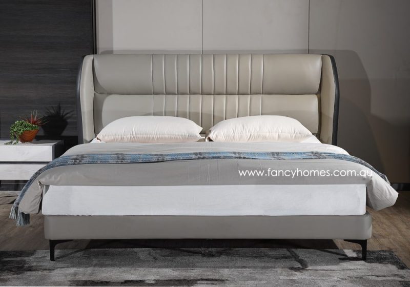 Fancy Homes Darcey Contemporary Leather Bed Frame Leather Beds Online Front Two Tone Colour