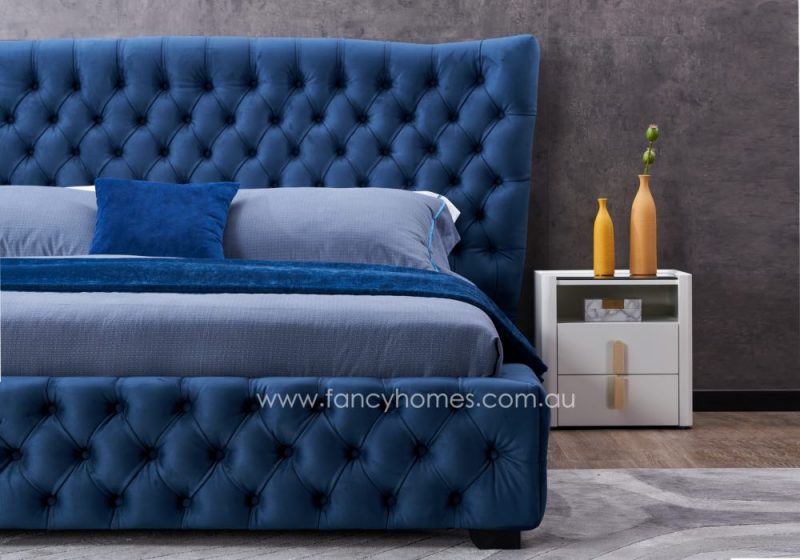 Fancy Homes Jacqueline Contemporary Fabric Bed Frame Fabric Beds Online Blue
