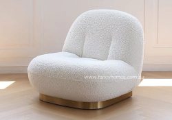 Fancy Homes Ashlee Occasional Lounge Chair Pacha Chair White and Gold