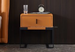 Fancy Homes B-625 Contemporary Bedside Table Black Base Orange Front