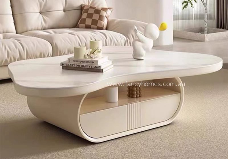 Fancy Homes Jolie Asymmetric Butterfly Cloud Shape Sintered Stone Coffee Table