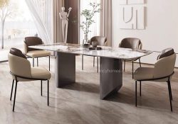 Fancy Homes Solana Sintered Stone Dining Table Grey Base