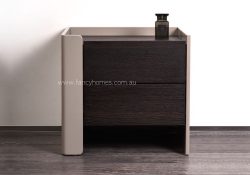 Fancy Homes WXG-032 Contemporary Bedside Table Beige and Brown