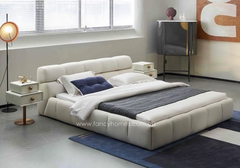 Buy Gilbert Contemporary Leather Bed Frame, Leather Beds Fancy Homes
