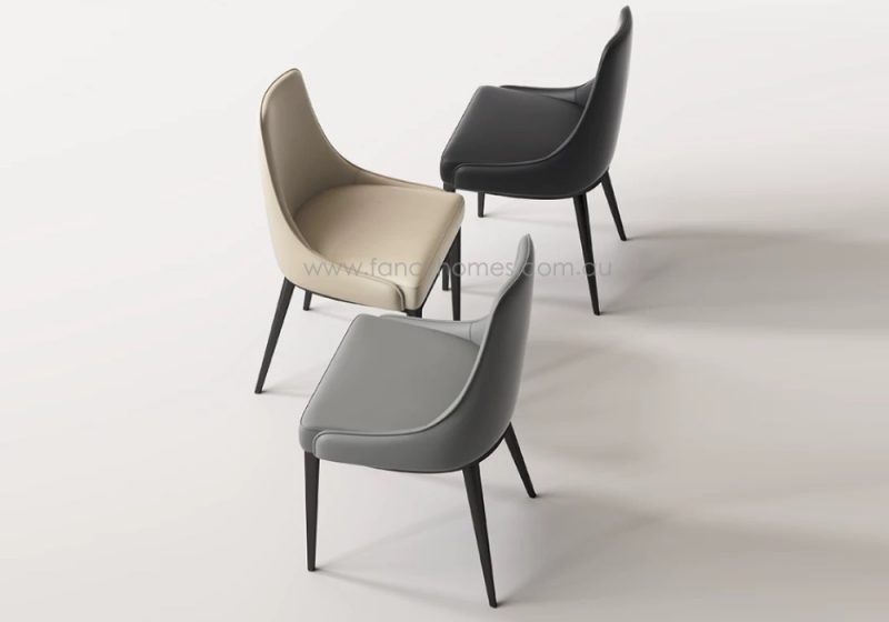 Fancy Homes Aspen Dining Chair Dark Grey Legs Dark Grey Beige Black