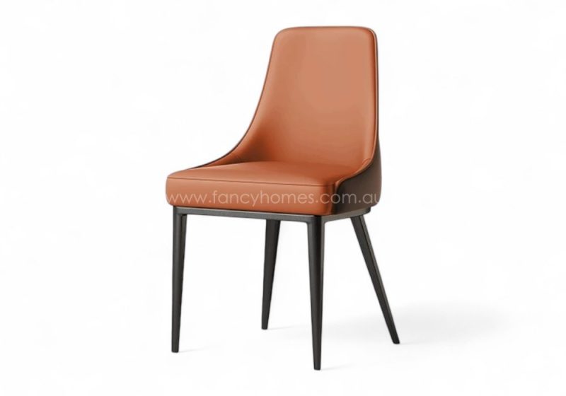 Fancy Homes Aspen Dining Chair Dark Grey Legs Orange and Brown