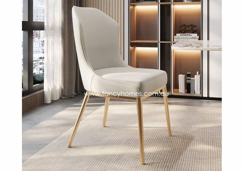 Fancy Homes Mason Dining Chair Off White with Gold Base