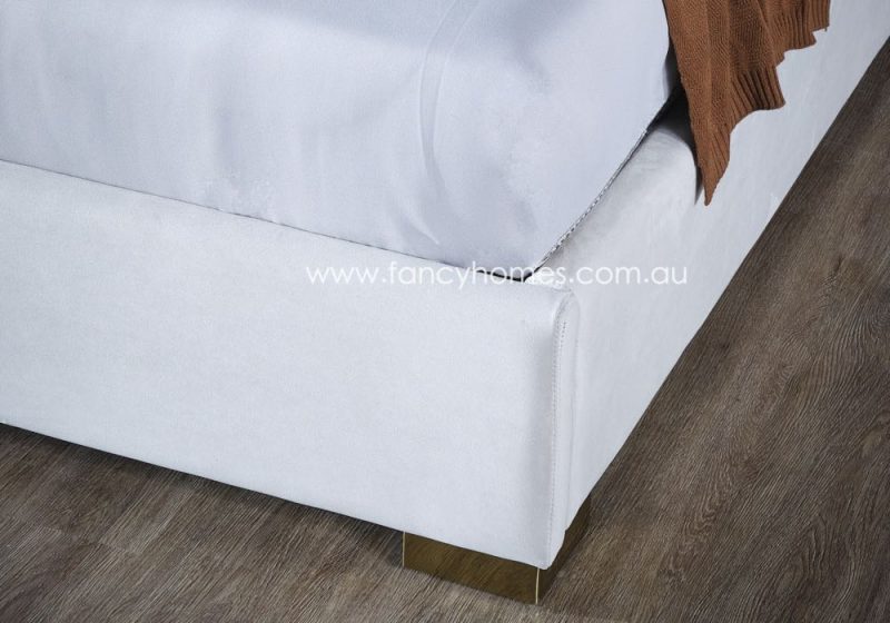 Fancy Homes Cosette Contemporary Fabric Bed Frame Fabric Beds Online Bed Head with Golden Legs