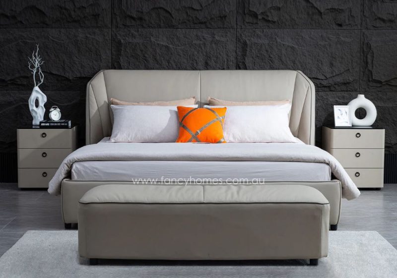 Fancy Homes Dakota Contemporary Leather Bed Frame Leather Beds Online with End of Bed Ottoman Bench