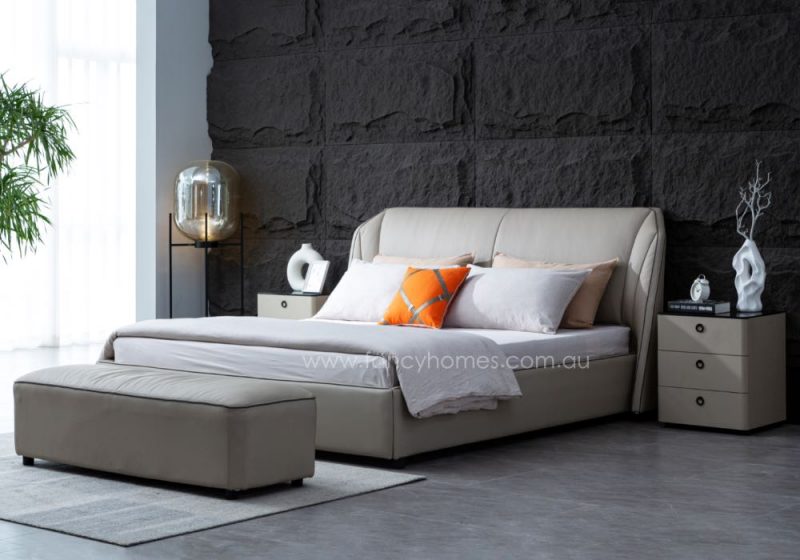 Fancy Homes Dakota Contemporary Leather Bed Frame Modern Leather Beds Online
