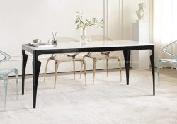 Fancy Homes Fletcher Sintered Stone Top Dining Table Black Base Tables Four Legs Tables
