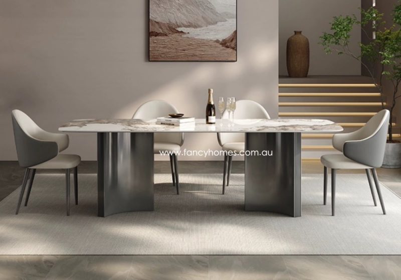 Fancy Homes Ophelia Sintered Stone Dining Table Pandora Colour Top