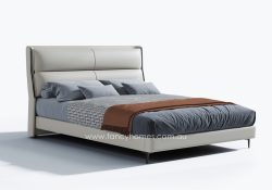 Fancy Homes Astrid Contemporary Leather Bed Frame Leather Bed Side