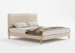 Fancy Homes Contemporary Leather Bed Frame Leather Beds Online Gold Legs