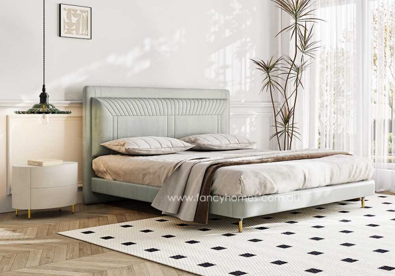 Fancy Homes Wesley Contemporary Leather Bed Frame Leather Beds Online Side