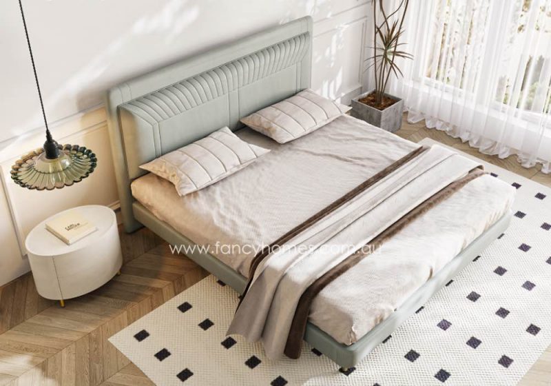 Fancy Homes Wesley Contemporary Leather Bed Frame Leather Beds Online Top