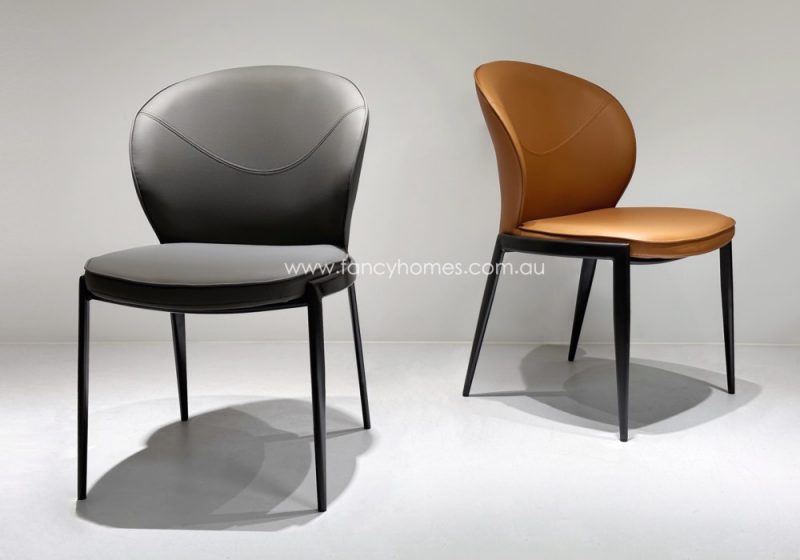 Fancy Homes Ava Dining Chair Dark Grey and Orange Colour