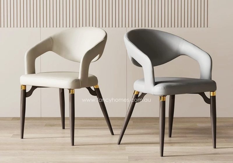 Dahlia Dining Chair Off White and Light Grey