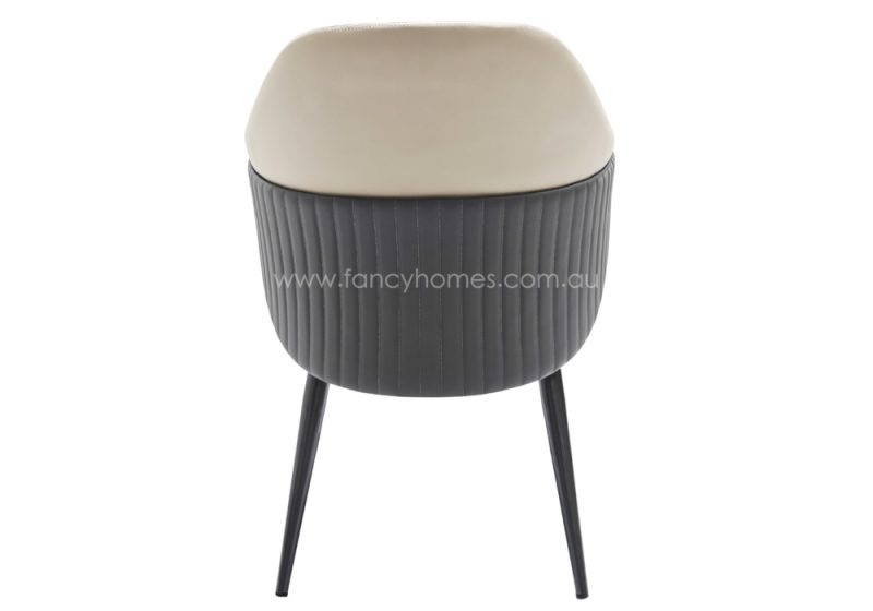 Fancy Homes Dallas Dining Chair Off White and Grey Back