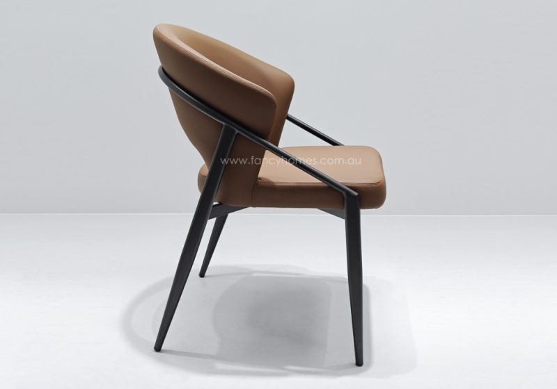Fancy Homes Harlow Dining Chair Tan Side