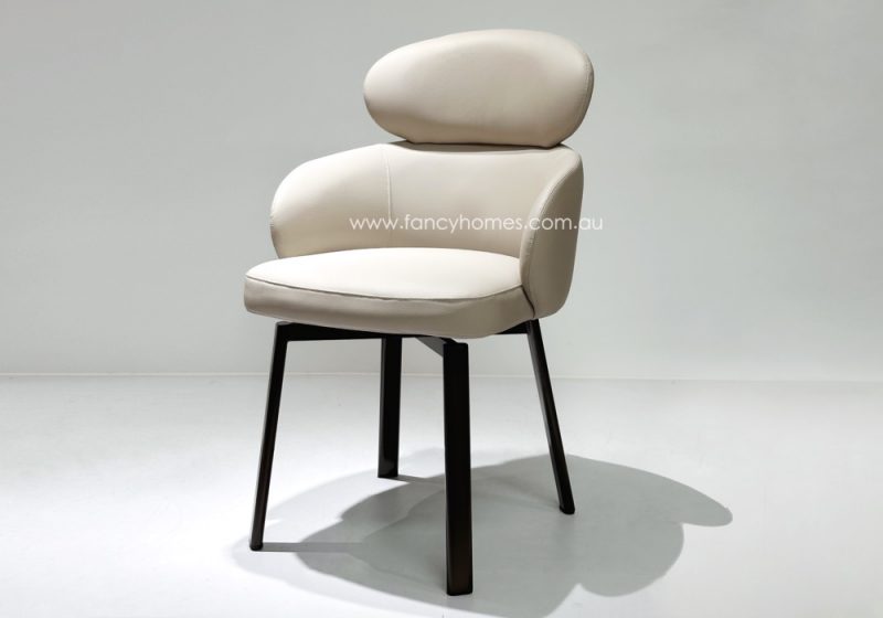 Fancy Homes Paige Dining Chair With Fixed or Swivel Legs in Off White Cream White Colour
