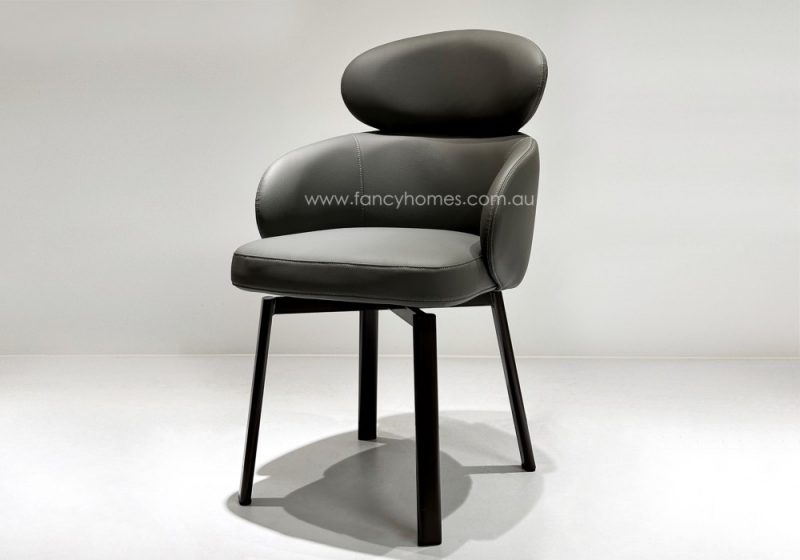 Fancy Homes Paige Dining Chair With Fixed or Swivel Legs in Dark Grey Colour