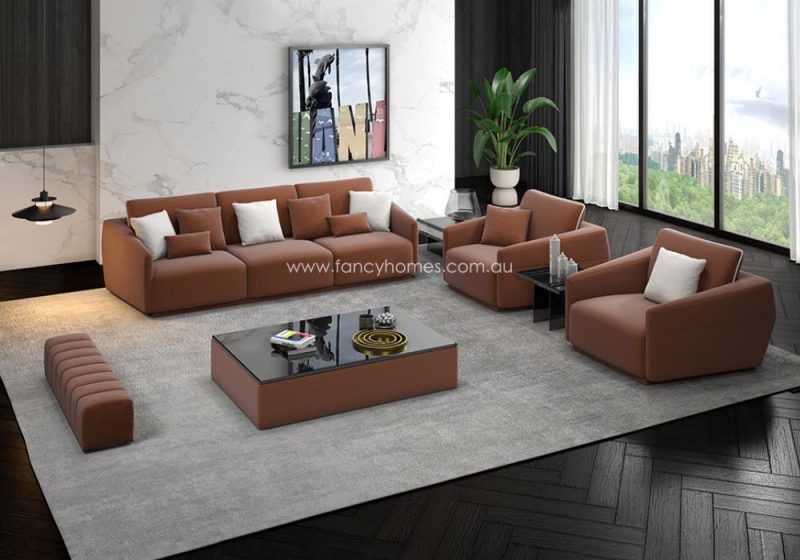 Fancy Homes Clement Lounges Suite Fabric Sofa Red and White