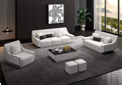 Fancy Homes Orion Lounges Suites Fabric Sofa White and Black