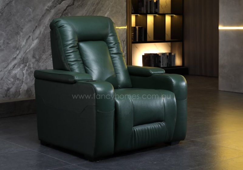 Fancy Homes Carrano Customisable Home Theatre Recliner Leather Sofa One Seat