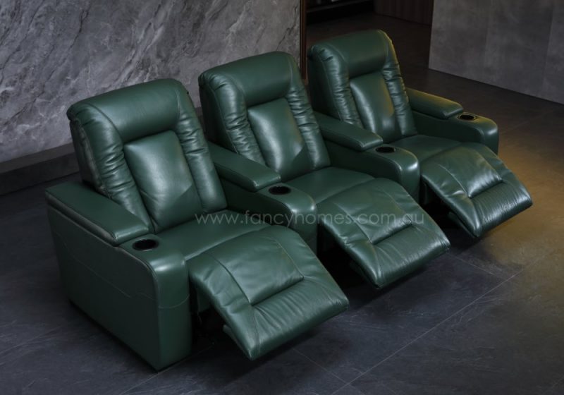 Fancy Homes Carrano Customisable Home Theatre Recliner Leather Sofa One Seat Electric Recliners