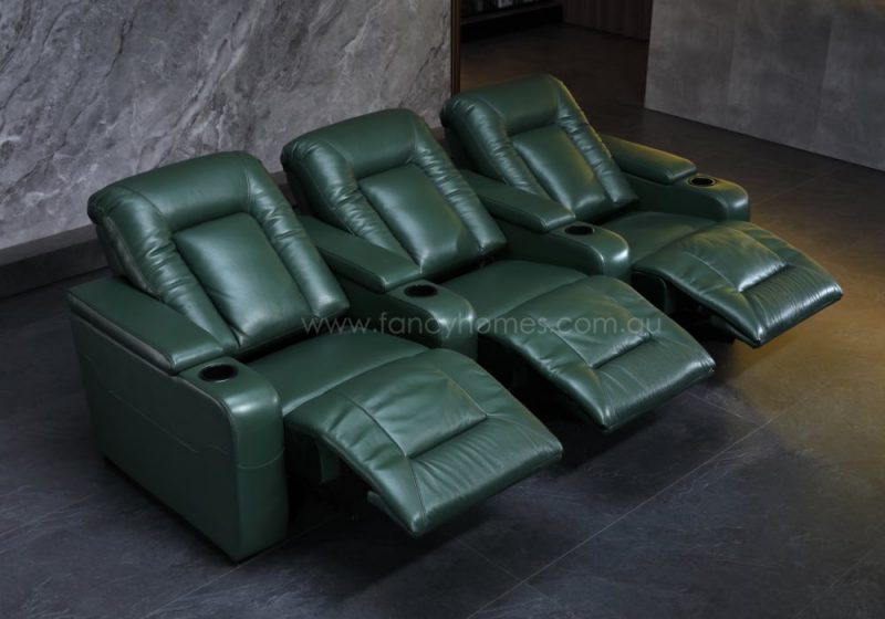 Fancy Homes Carrano Customisable Home Theatre Recliner Leather Sofa One Seat Power Recliners