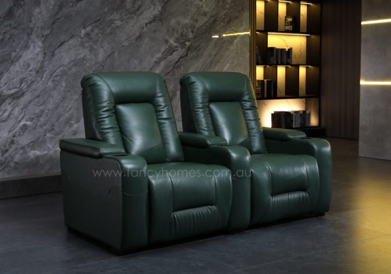 Fancy Homes Carrano Customisable Home Theatre Recliner Leather Sofa Two Seats
