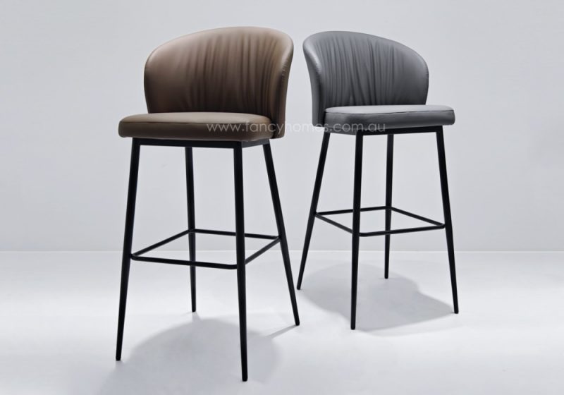 Fancy Homes Laura Customisable Bar Counter Stool in Tan and Grey with Colour Options