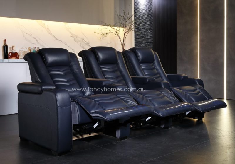 Fancy Homes Lennox Home Theatre Recliner Leather Sofa Three Seat Recliner