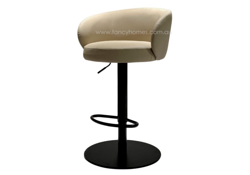 Fancy Homes Lydia Customisable Bar Stool Base Beige Seat and Black Base