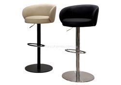 Fancy Homes Lydia Customisable Bar Stool Base Beige Seat Black Seat Black Base and Silver Base