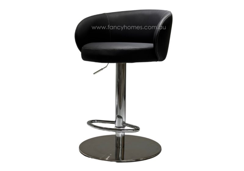 Lydia Customisable Bar Stool Black Silver Base