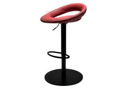 Fancy Homes Maya Customisable Bar Stool Red with Black Base Side