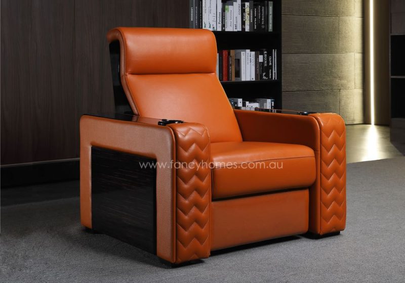 Raffaele Home Theatre Recliner Leather Sofa One Seat