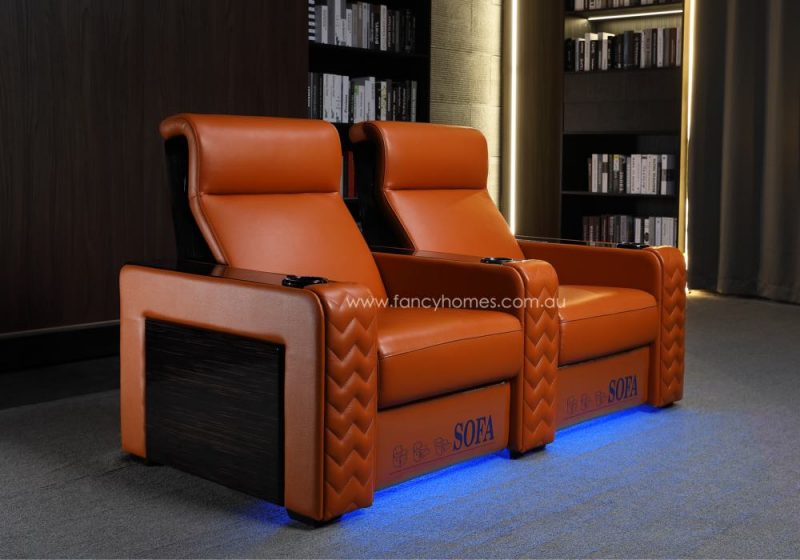 Raffaele Home Theatre Recliner Leather Sofa Two Seat