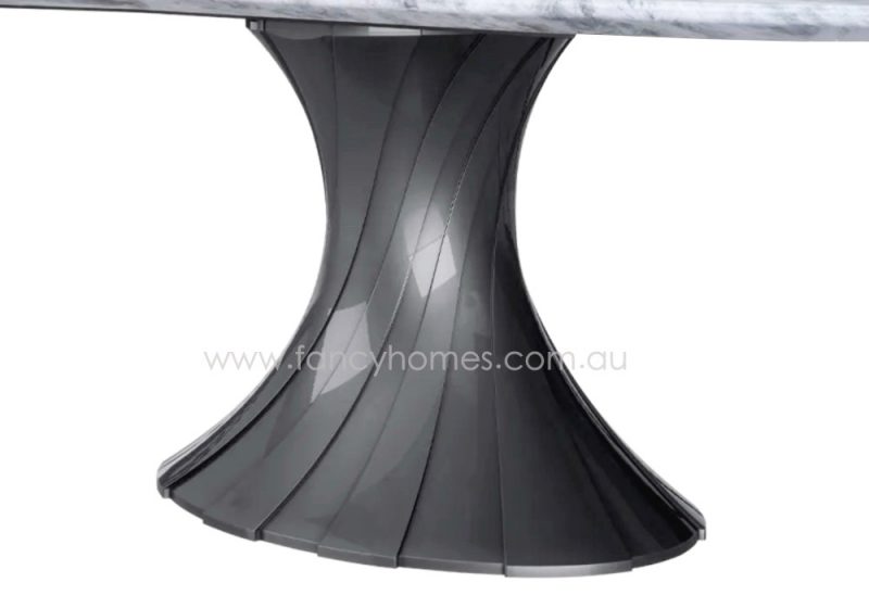 Fancy Homes Cascade Sintered Stone Top Dining Table Fibreglass and Carbon Steel Base in Shadow Grey Colour