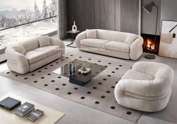 Fancy Homes Cloudline Lounges Suites Fabric Sofa Chenille Fabric Champagne Colour. Customisable in Configurations and Fabric Also Available in Boucle Fabric