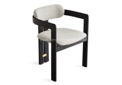 Fancy Homes Evangeline Designer Customisable Dining Chairs Black Wood Legs with Gold Metal Decorations. Product Picture from Top