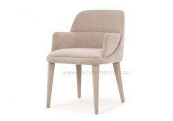 Fancy Homes Haven Customisable Designer Arm Dining Chair. Fabric Covered Solid Beech Wood Chair Legs Match Table Effortlessly