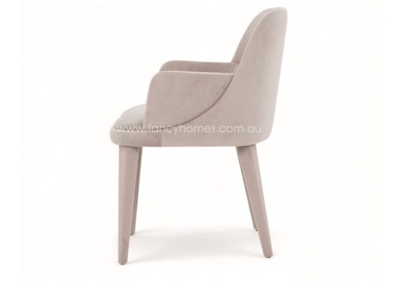 Fancy Homes Haven Customisable Designer Arm Dining Chair Side. Fabric Covered Solid Beech Wood Chair Legs Match Table Effortlessly