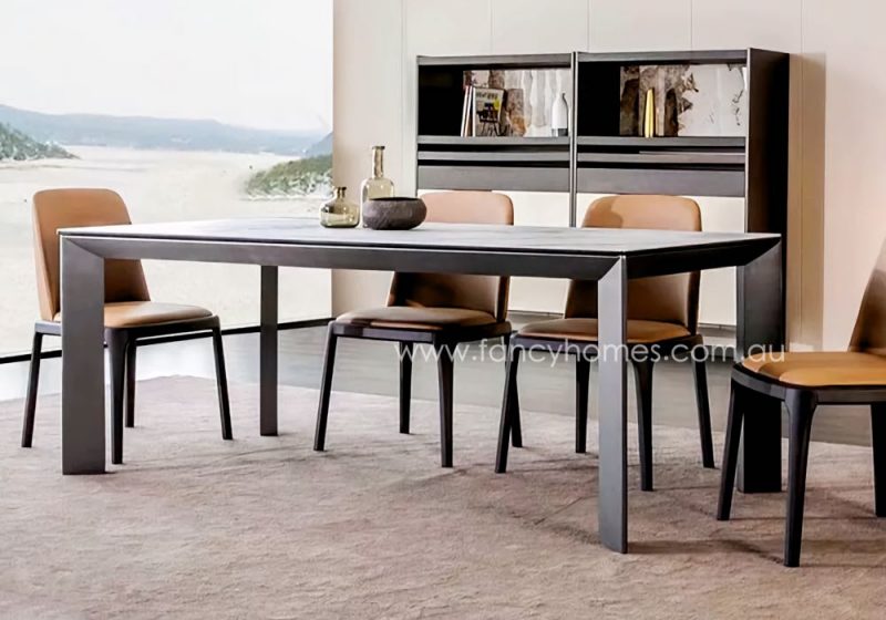 Fancy Homes Linea Sintered Stone Top Dining Table Four Leg Design
