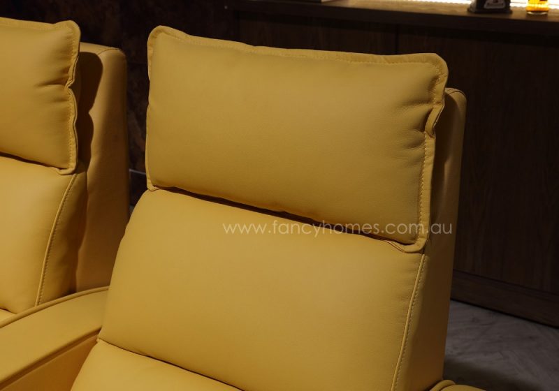 Fancy Homes Customisable Logan Home Theatre Recliner Leather Sofa Headrest Can be Upgrade to Power Headrest